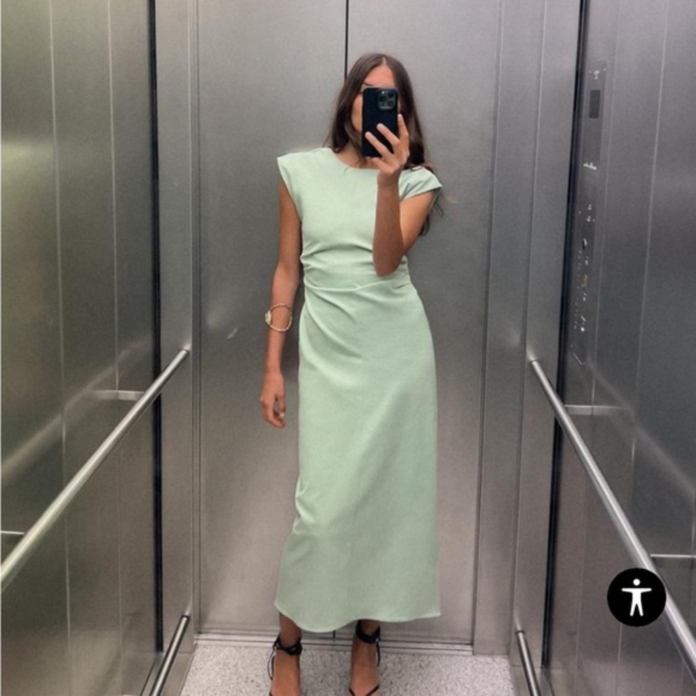 Zara NWT ruched waist dress